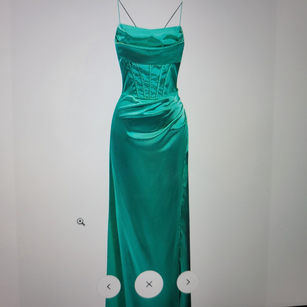 Micas Elegant Green Satin Dress